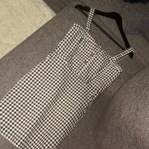 No Boundaries Black and White Checkered Mini Dress